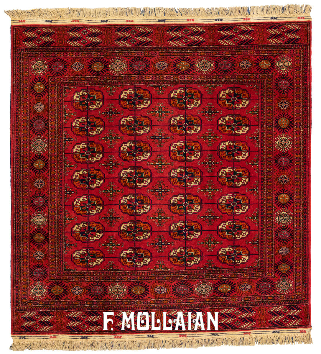 Bukhara Rug Traditional Design Red Color (156x152 cm)